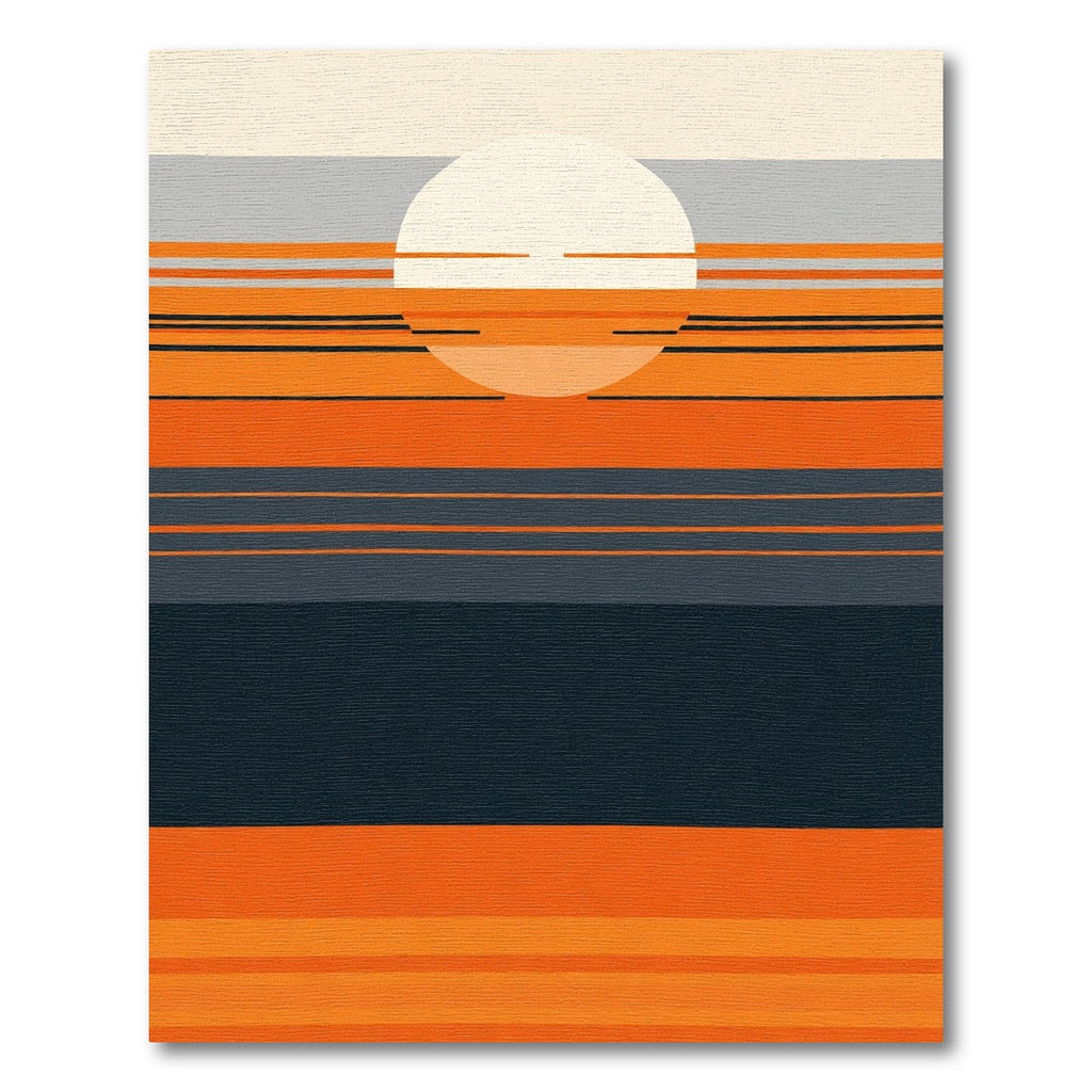Retro Sunset Horizon Stripe Rug