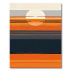 Retro Sunset Horizon Stripe Rug
