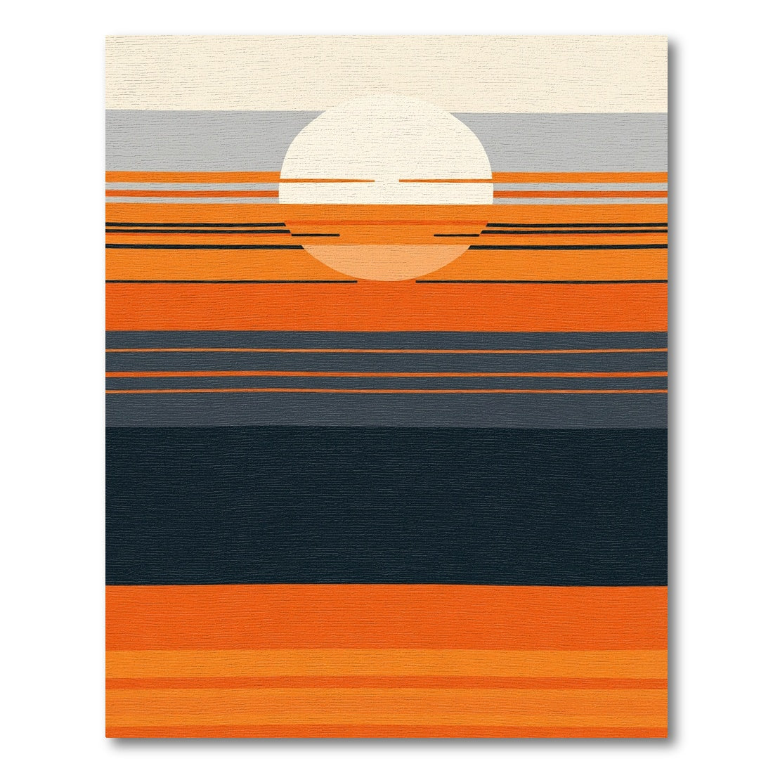 Retro Sunset Horizon Stripe Rug
