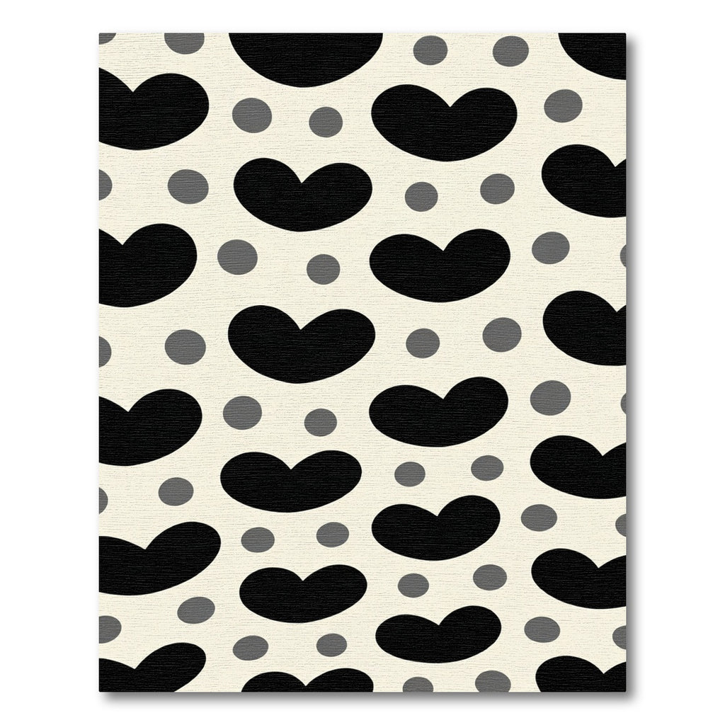 Black Gray Heart Dot Repeat Rug
