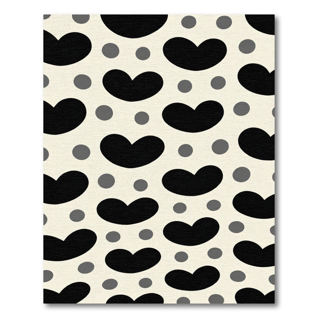 Black Gray Heart Dot Repeat Rug