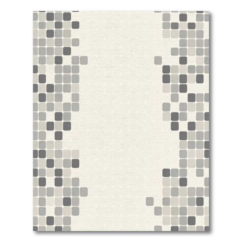 Subtle Gray Square Mosaic Rug