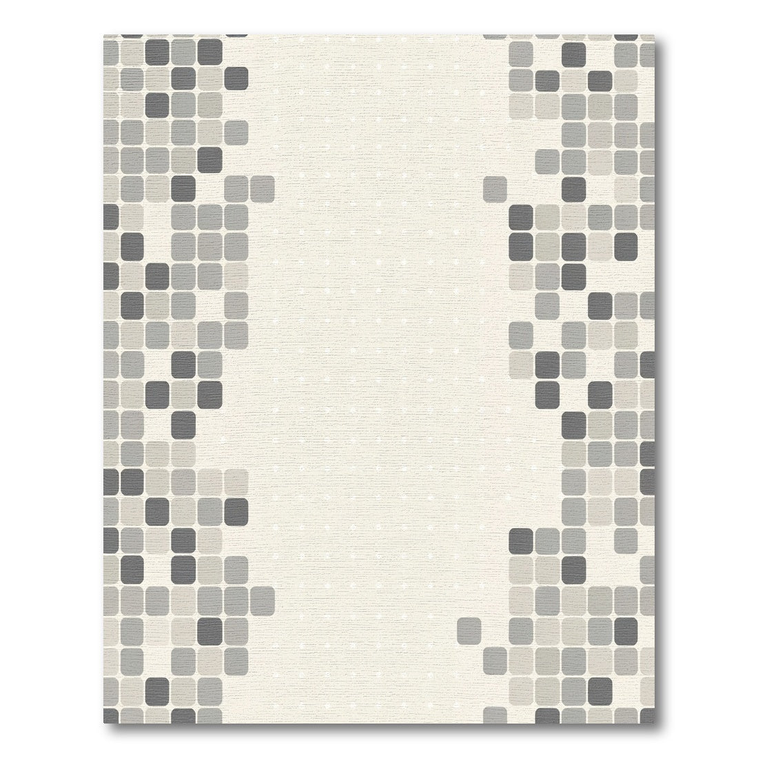 Subtle Gray Square Mosaic Rug