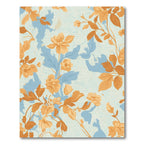 Orange Blue Floral Vines Background Rug