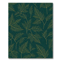 Emerald Green Golden Fern Art Rug