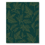 Emerald Green Golden Fern Art Rug