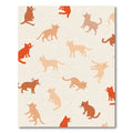 Whimsical Cat Mice Terracotta Silhouette Rug