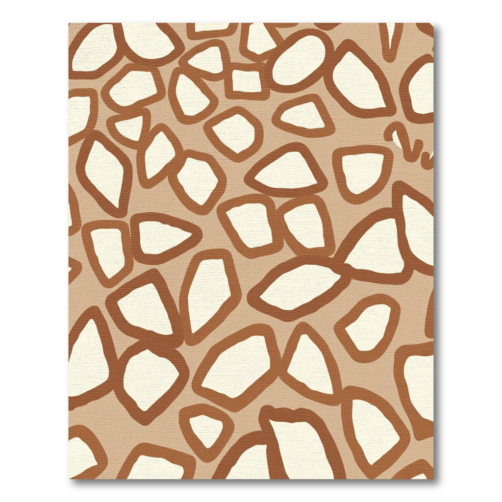 Brown Cream Irregular Organic Shapes Rug
