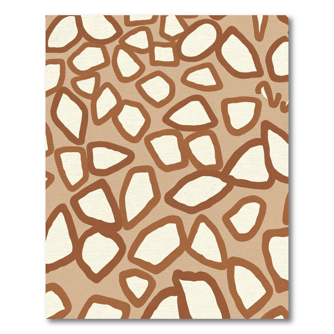 Brown Cream Irregular Organic Shapes Rug