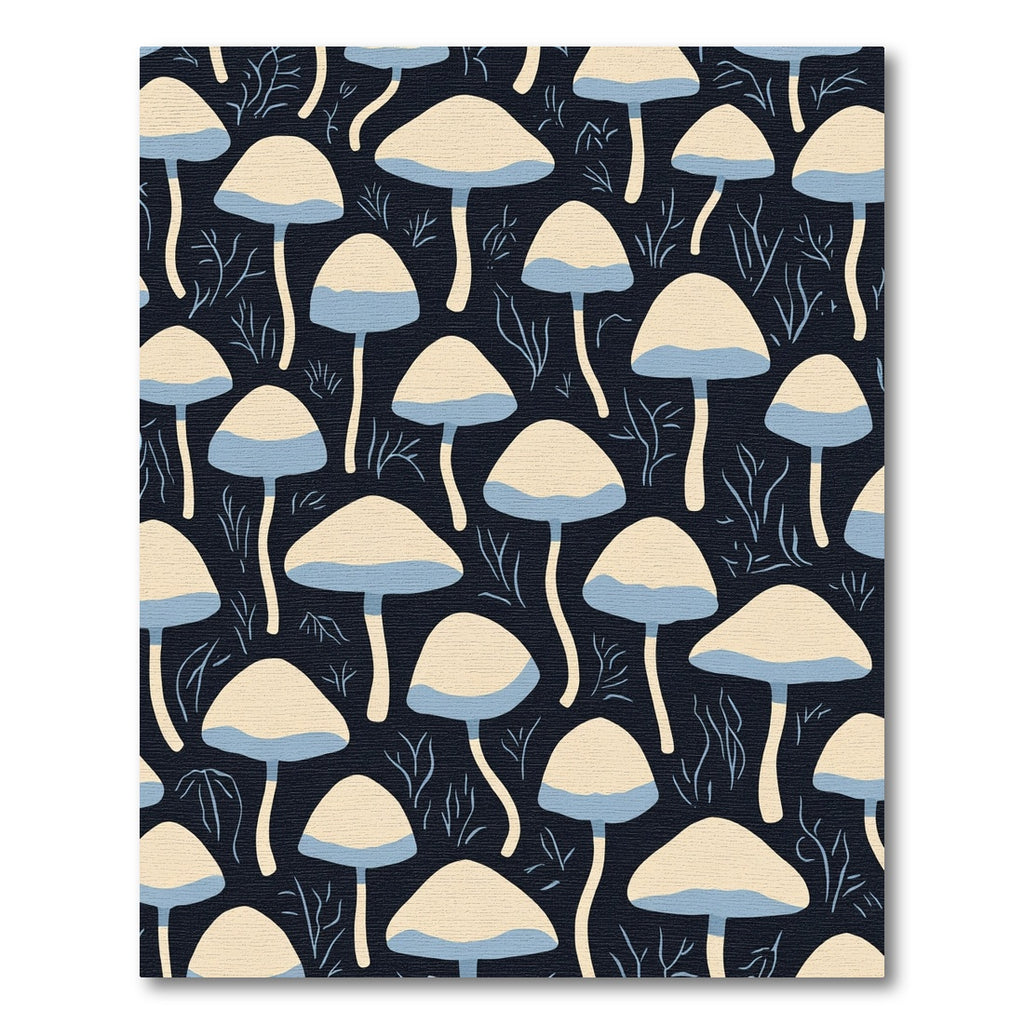 Cream Blue Mushroom Field Rug