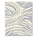 Creamy Blue Abstract Swirl Rug