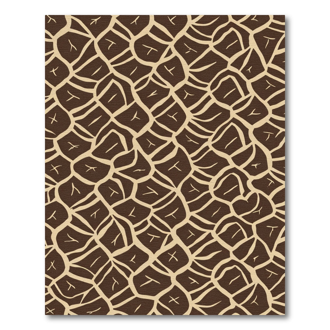 Brown Beige Abstract Organic Shape Rug