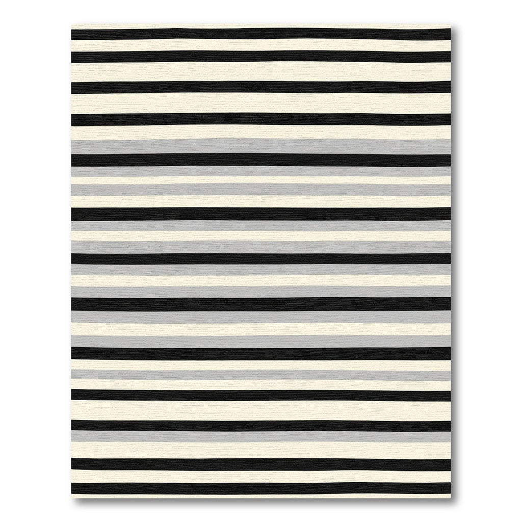 Modern Off White Black Gray Stripes Rug