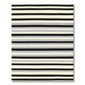 Modern Off White Black Gray Stripes Rug