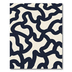 Cream Black Organic Flow Rug