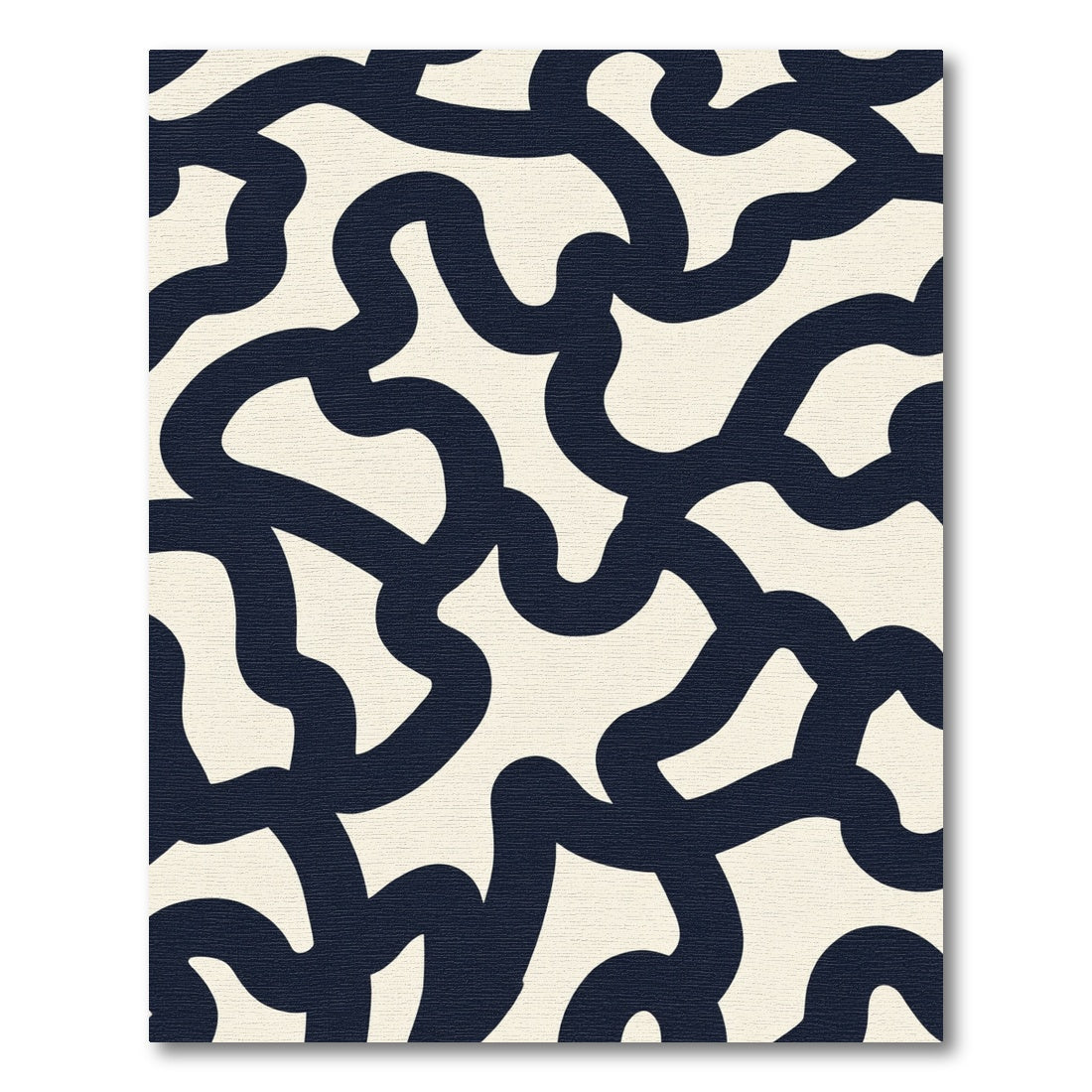 Cream Black Organic Flow Rug