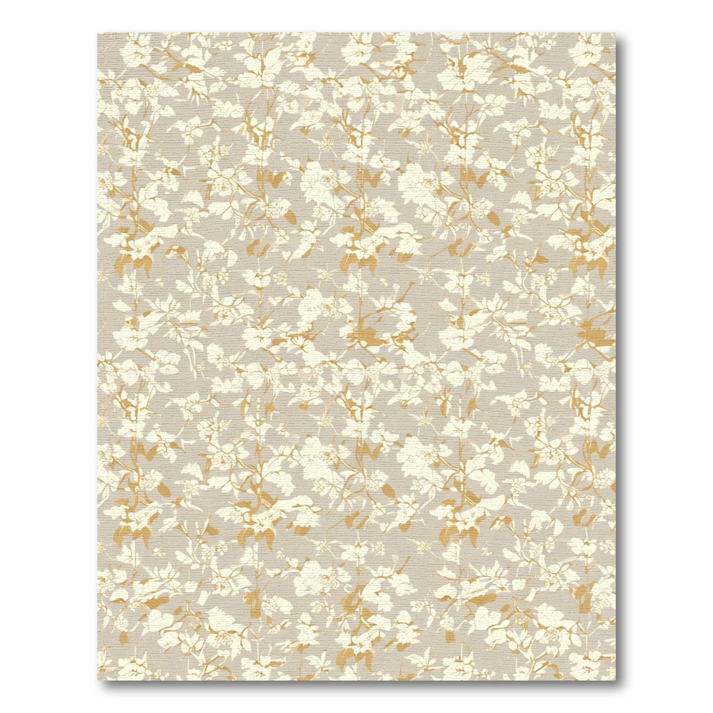 Cream Gold Botanical Vine Art Rug