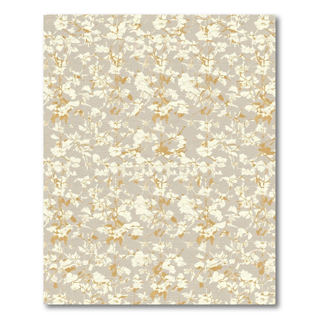 Cream Gold Botanical Vine Art Rug