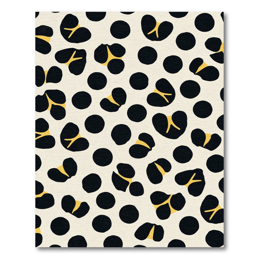 Black Yellow Spotty Abstract Rug