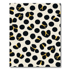 Black Yellow Spotty Abstract Rug
