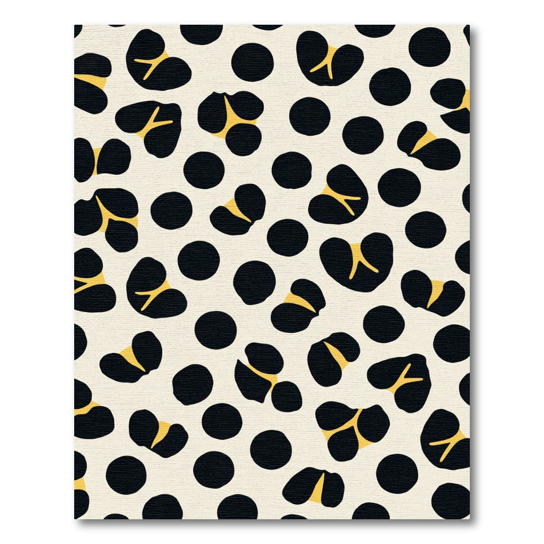 Black Yellow Spotty Abstract Rug