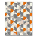 Mid Century Geometric Orange Gray Rug