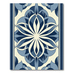 Blue Floral Medallion Symmetric Rug