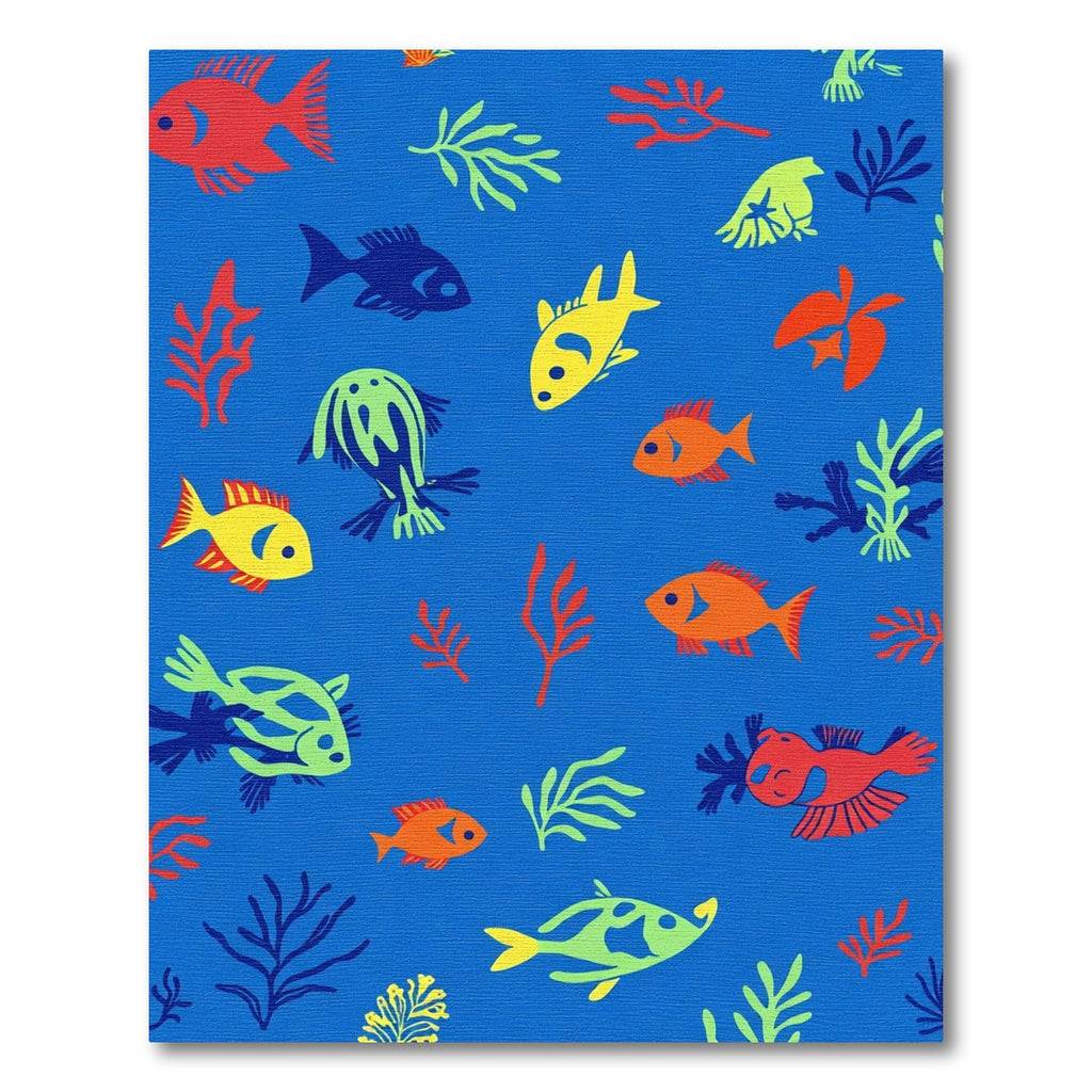Bright Coral Fish and Seaweed Rug