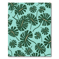 Aqua Green Monstera Leaf Mural Rug