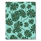 Aqua Green Monstera Leaf Mural Rug