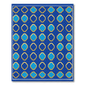 Royal Blue Quatrefoil Gold Geometric Rug