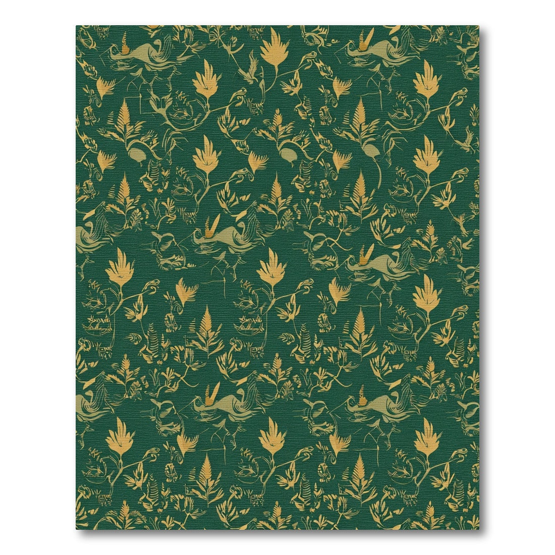 Emerald Gold Foliage Vine Rug