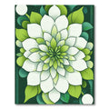 Verdant White Dahlia Mandala Rug