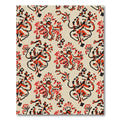 Crimson Red Abstract Floral Swirl Rug