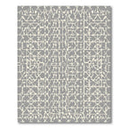 Neutral Gray Geometric Lattice Abrasion Rug