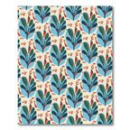 Cream Blue Leafy Chili Arrangement Rug