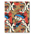 Red Blue Tan Abstract Camouflage Rug