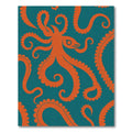 Bold Orange Octopus Teal Swirl Rug