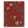 Whimsical Mushroom Folklore Red Rug