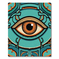 Turquoise Orange Eye Surround Art Rug