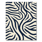 Navy Tan Animal Print Lines Rug