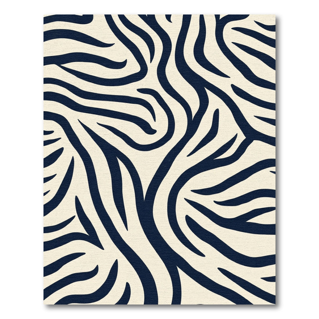 Navy Tan Animal Print Lines Rug