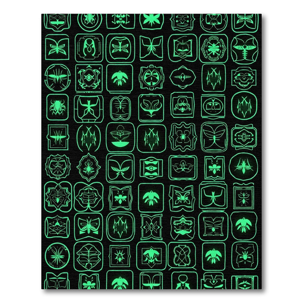 Emerald Neon Insect Collection Rug