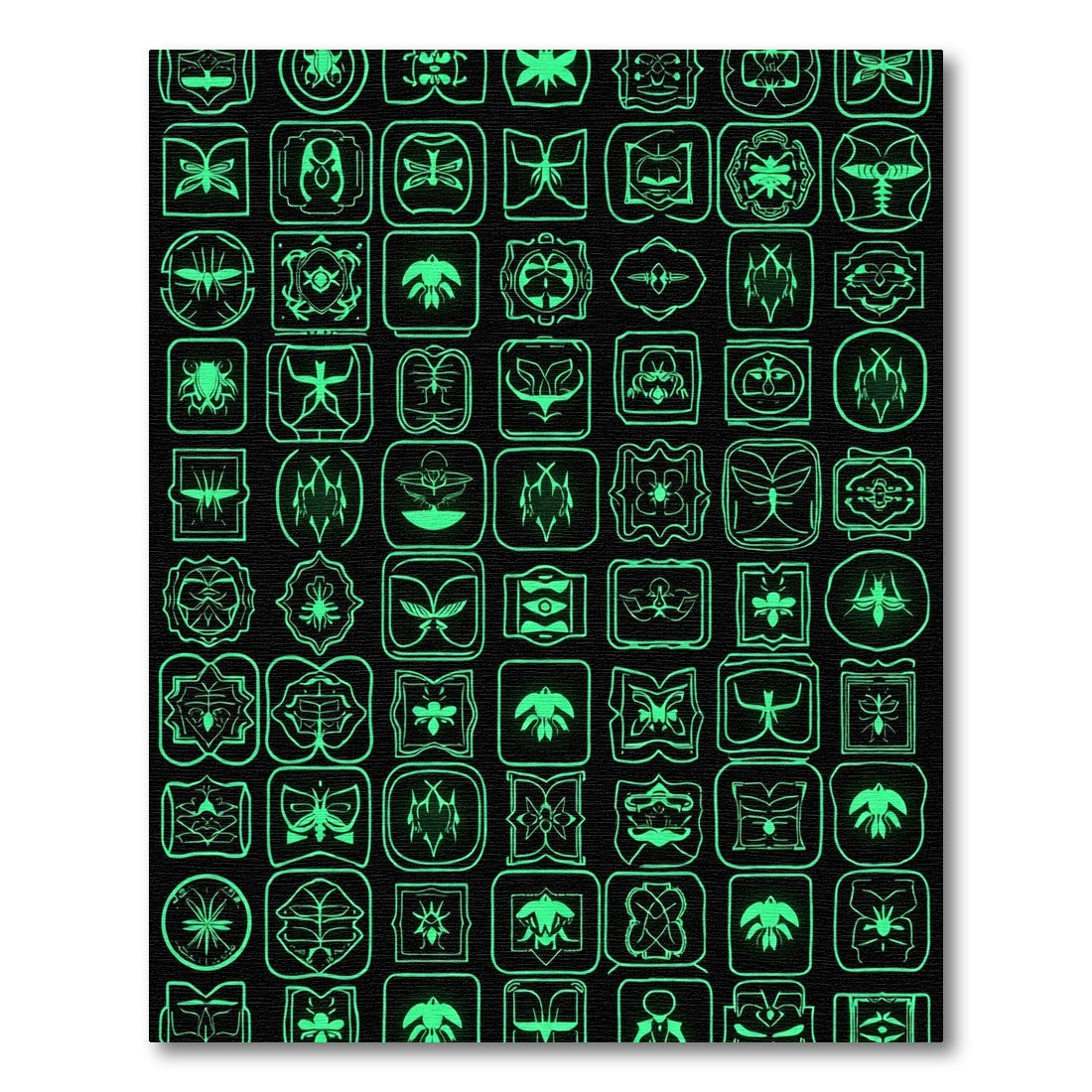 Emerald Neon Insect Collection Rug