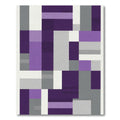 Abstract Purple Gray Geometric Blocks Rug