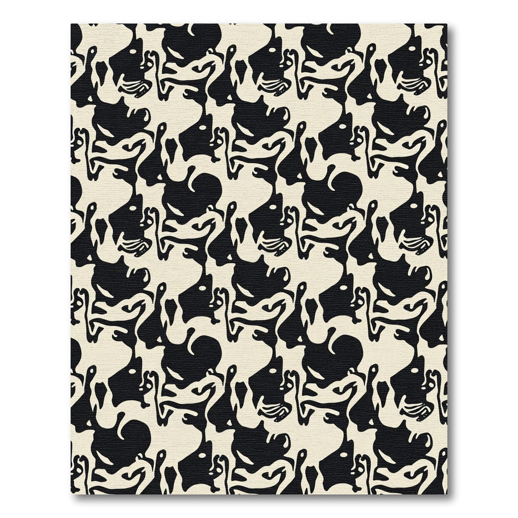 Bold Black White Organic Shape Rug