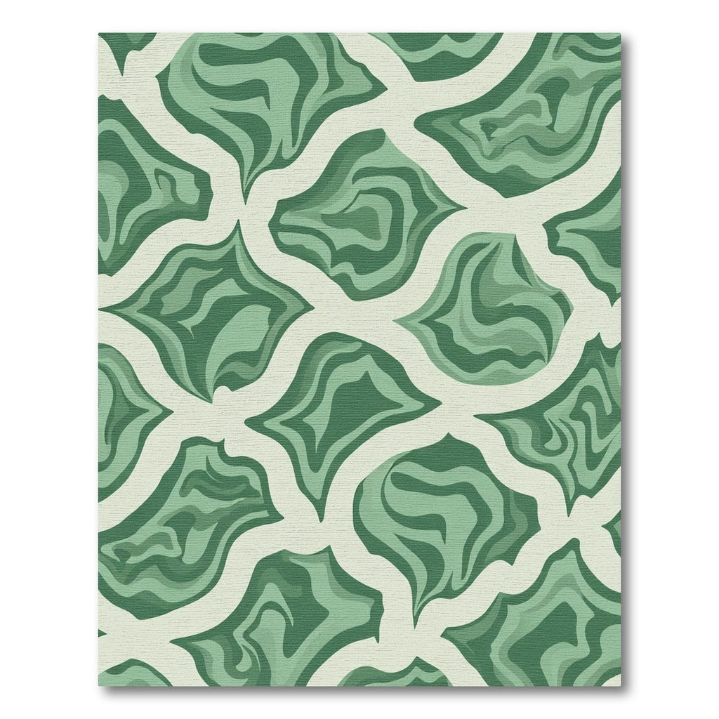 Abstract Swirl Green Ivory Organic Rug