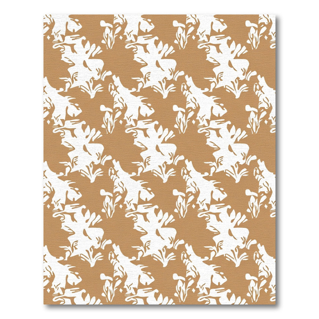 Brown and White Abstract Floral Repeat Rug
