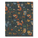 Woodland Creatures Foliage Mid Century Rug