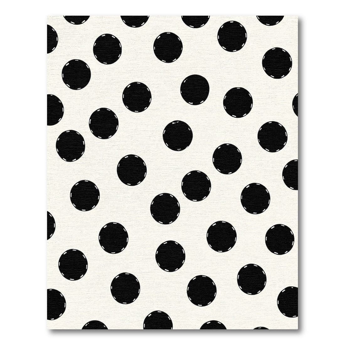Classic Black Polka Dot Pattern Rug